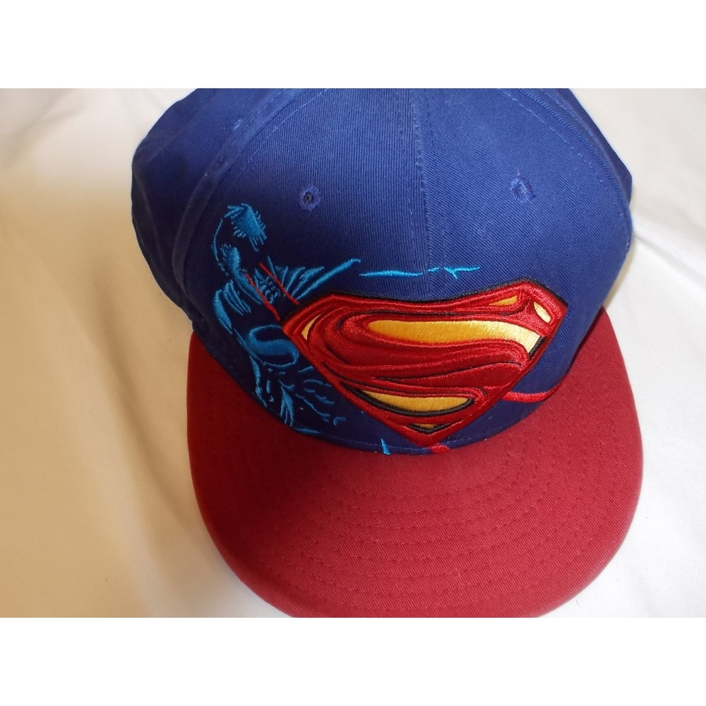New Era Superman Man of Steel Snapback Hat Kids Blue Red 9FIFTY DC Comics Cap